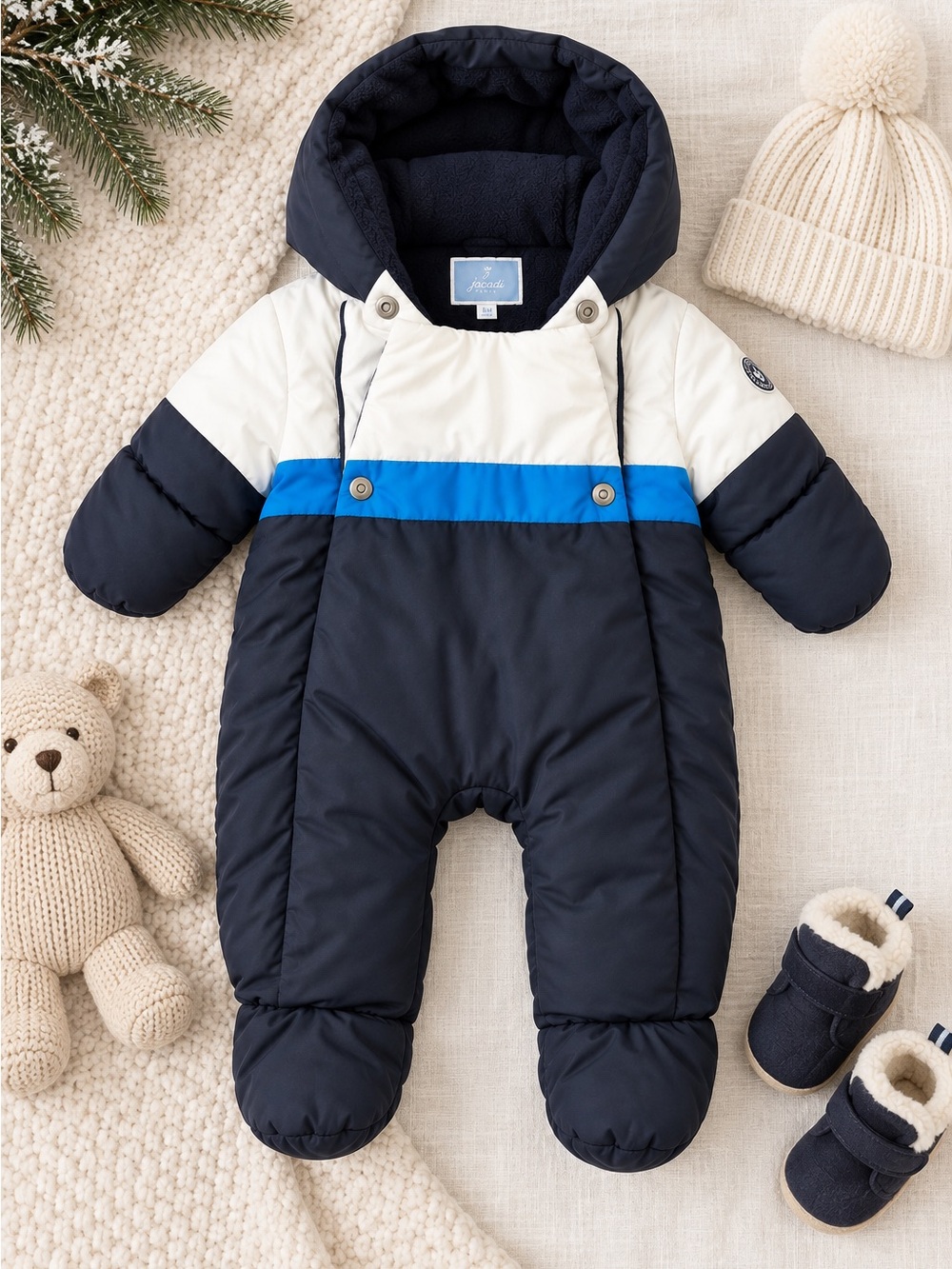 Jacadi Baby Boy Snowsuit Size 6 Months